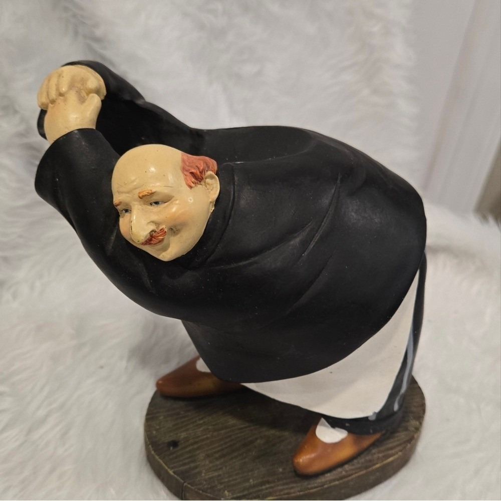 Vintage Plump Butler Wine Bottle Holder‎ Figurine Tuxedo Chef Bar Decor Novelty